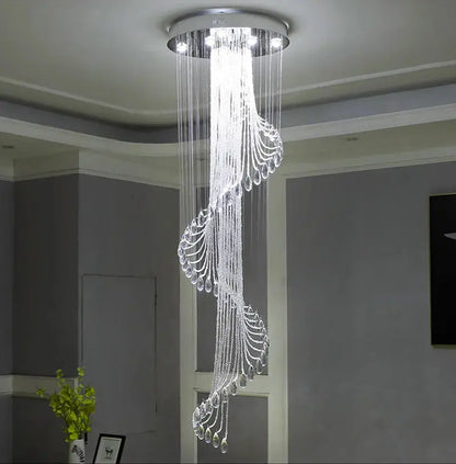Modern Spiral Crystal Staircace Ceiling Chandelier