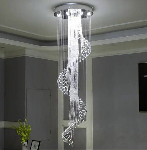 Modern Spiral Crystal Staircace Ceiling Chandelier