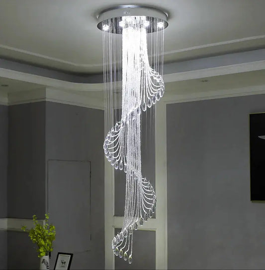 Modern Spiral Crystal Staircace Ceiling Chandelier