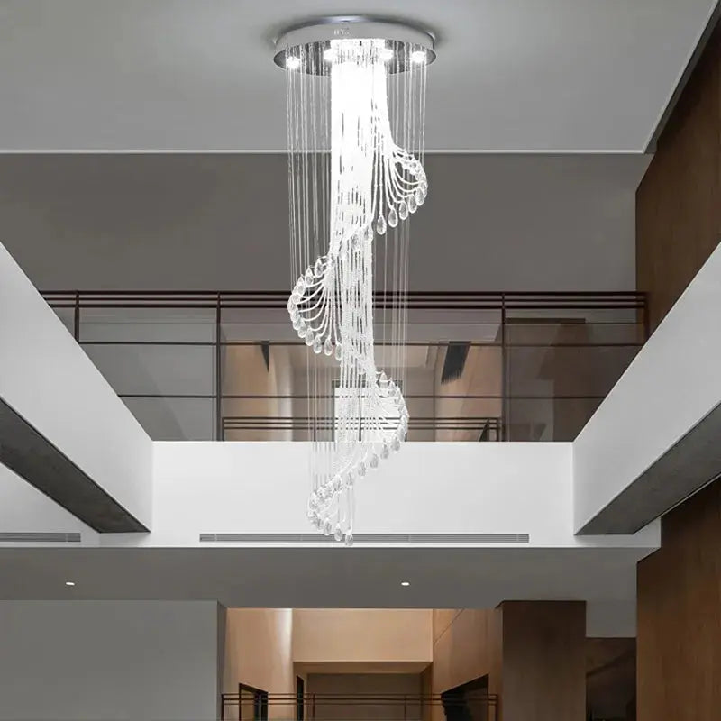 Modern Spiral Crystal Staircace Ceiling Chandelier