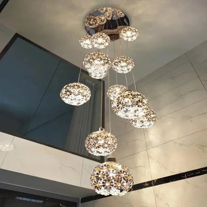 Modern Stainless Steel Petal Chandelier for Staircase
