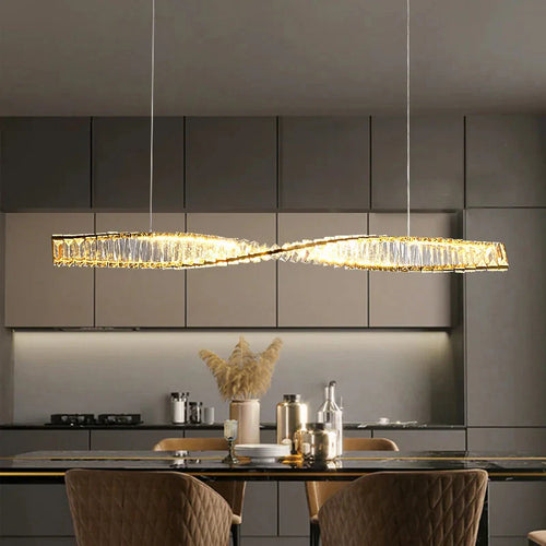 Moly Linear Crystal Chandelier for Dining Room&Kitchen
