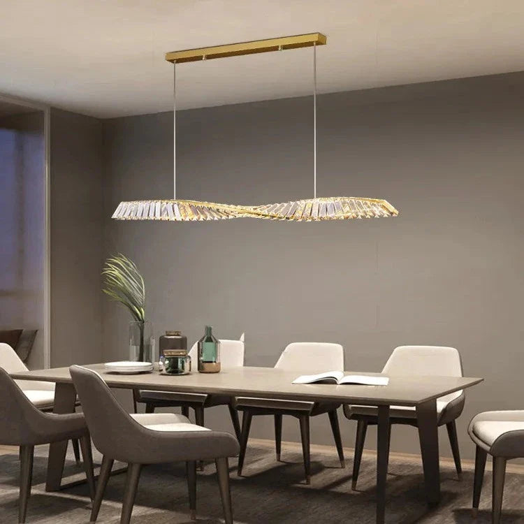 Moly Linear Crystal Chandelier for Dining Room&Kitchen