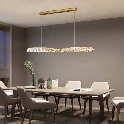 Moly Linear Crystal Chandelier for Dining Room&Kitchen