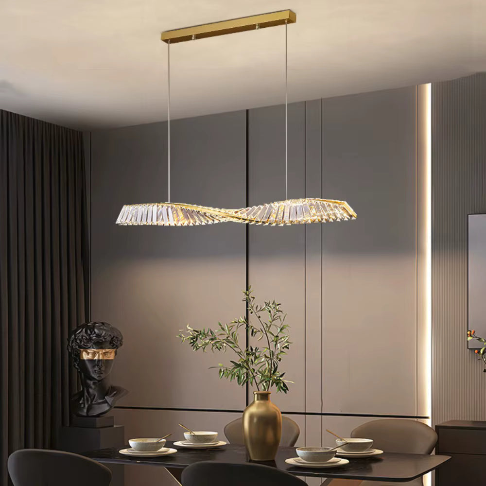 Moly Linear Crystal Chandelier for Dining Room&Kitchen