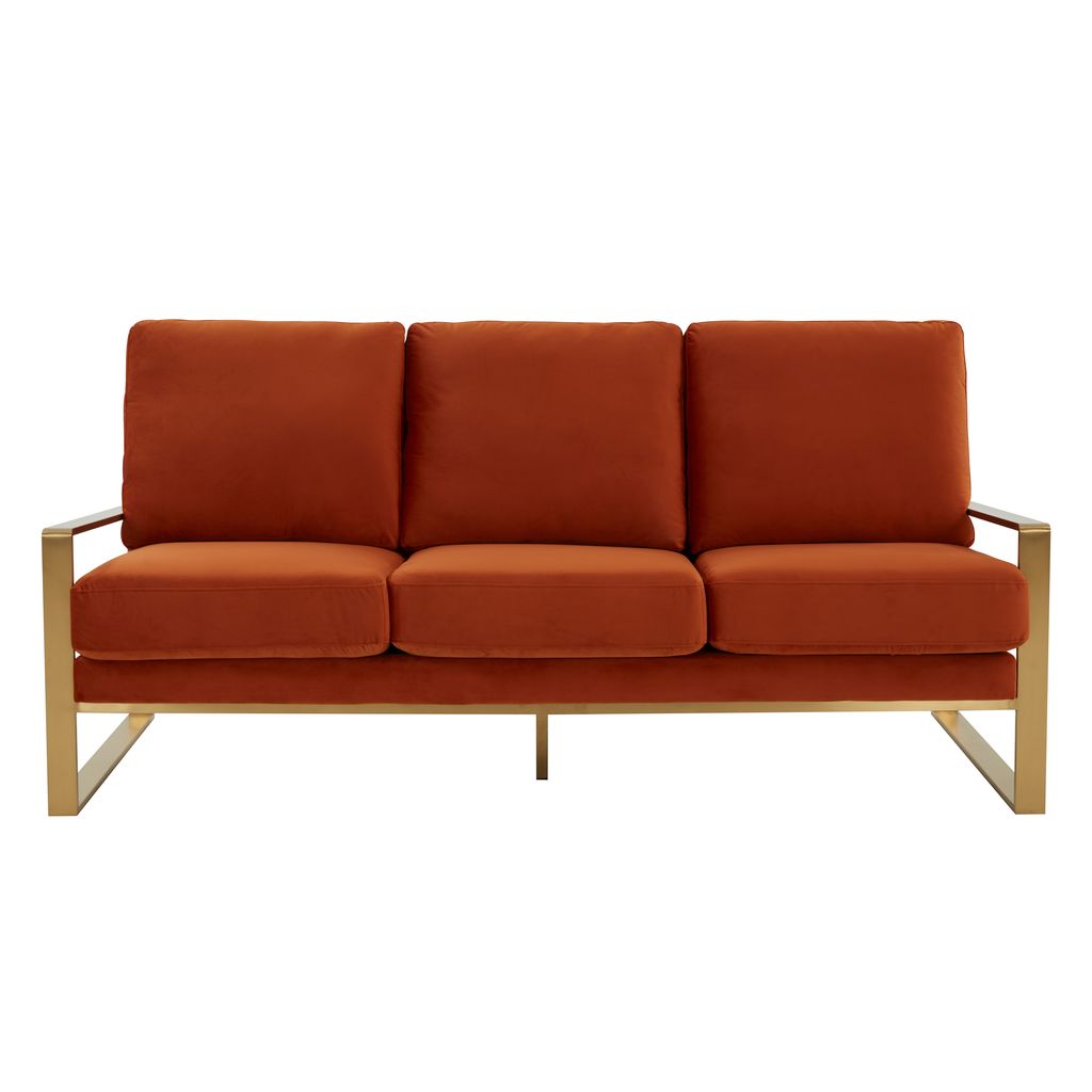 Emil Velvet Sofa - Gold Frame