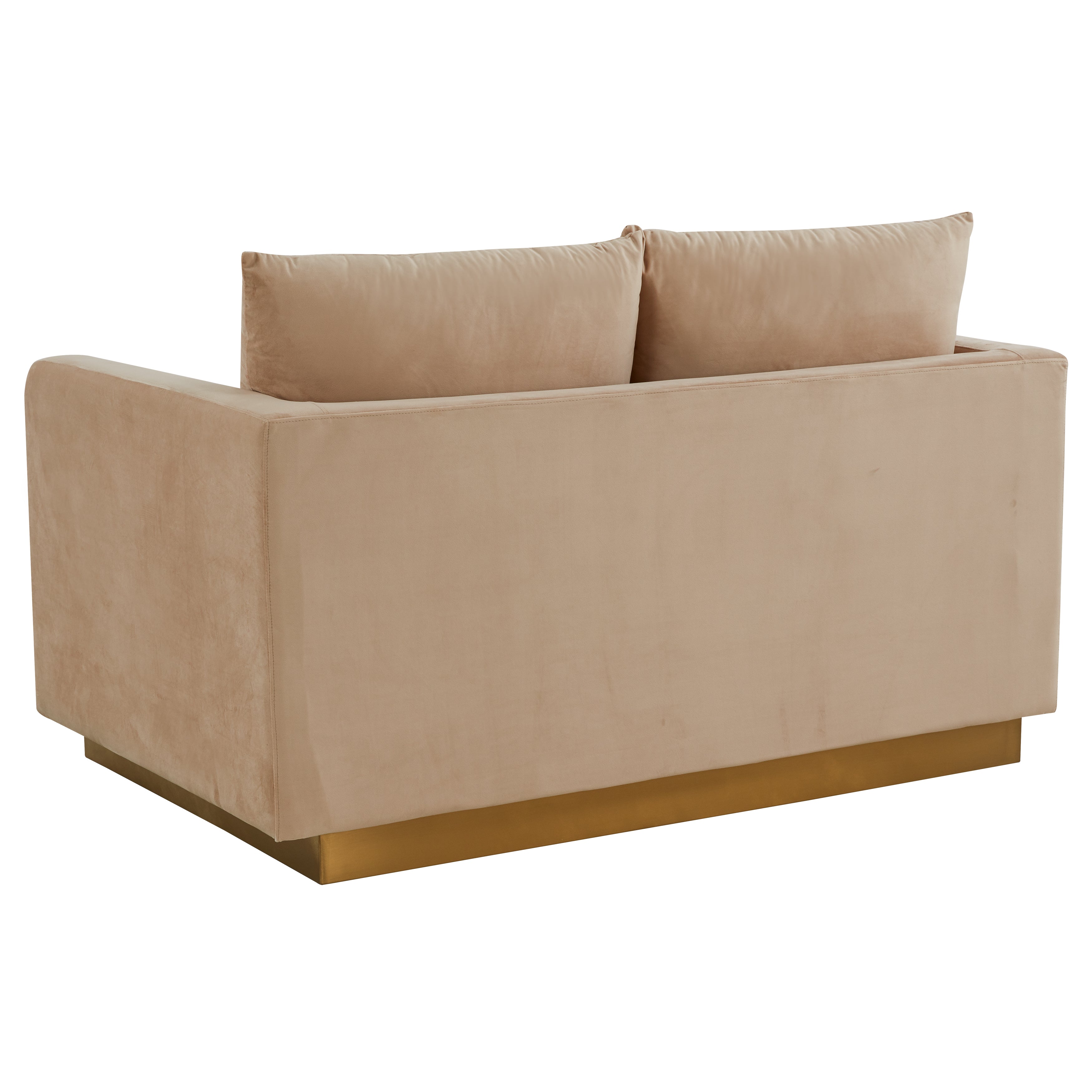 Elvira Mid-Century Velvet Loveseat - Gold Frame