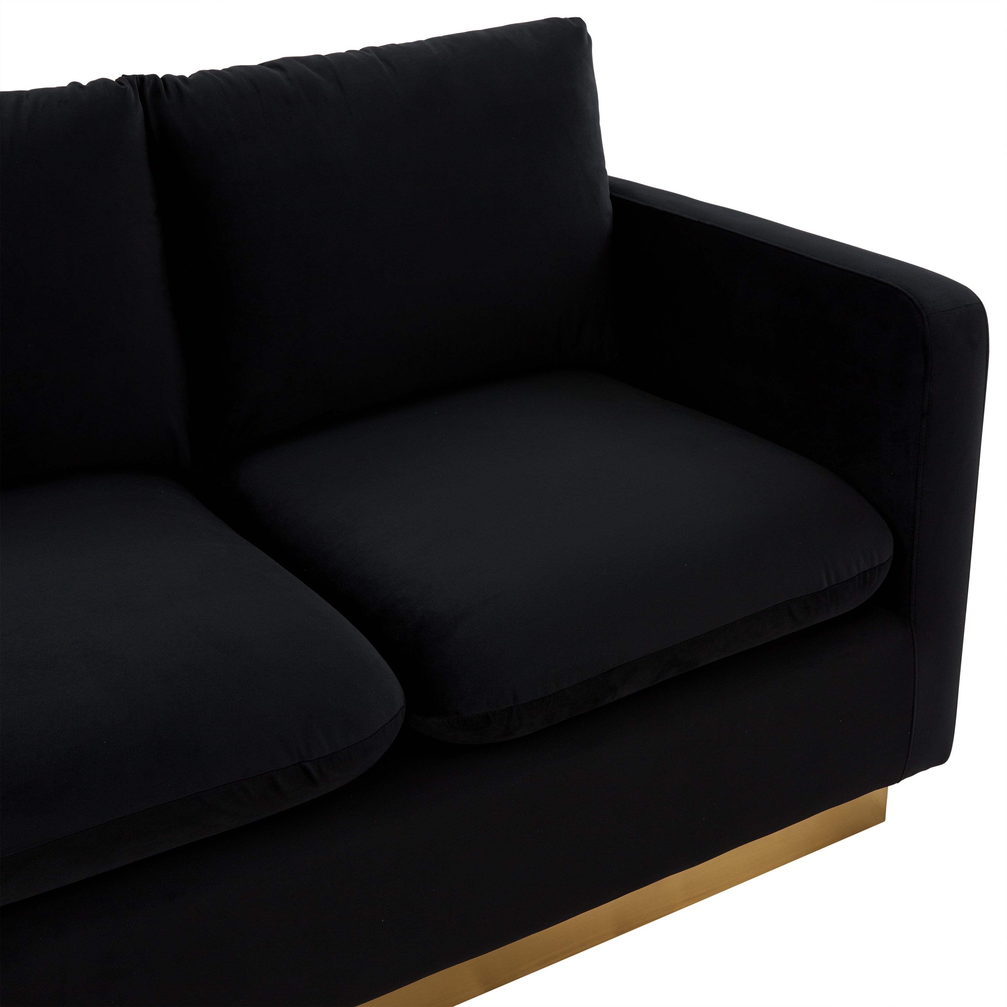 Elvira Mid-Century Velvet Loveseat - Gold Frame