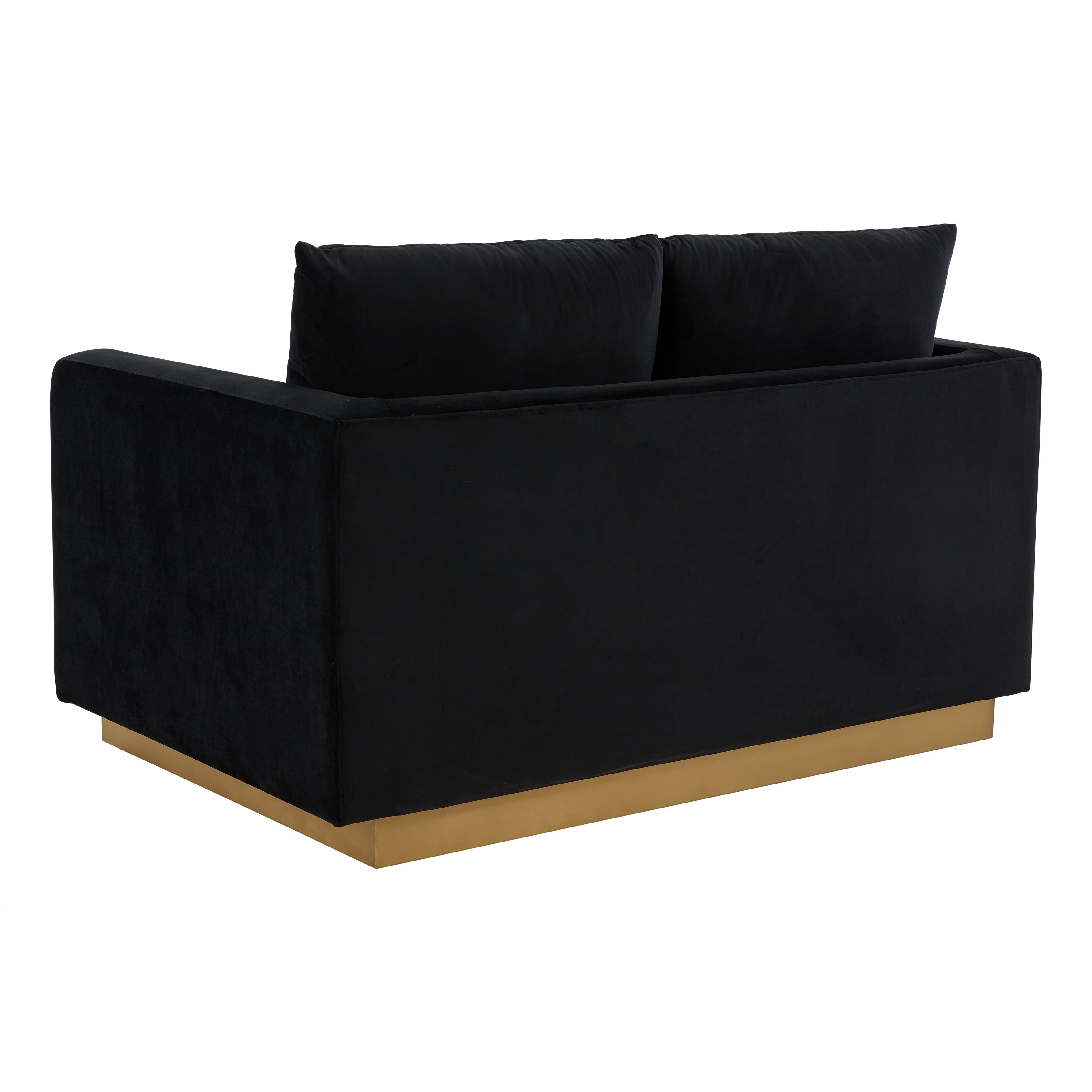 Elvira Mid-Century Velvet Loveseat - Gold Frame