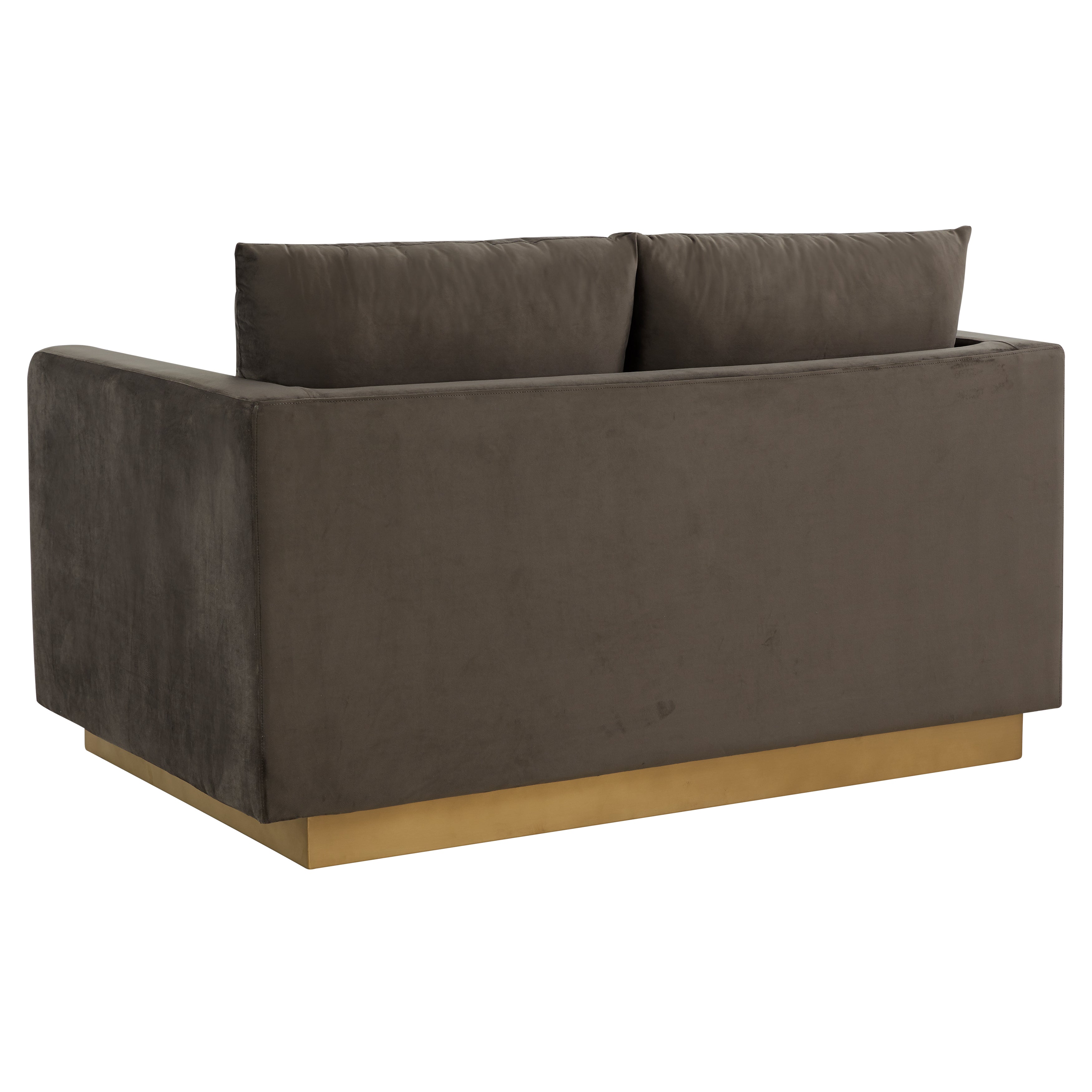 Elvira Mid-Century Velvet Loveseat - Gold Frame