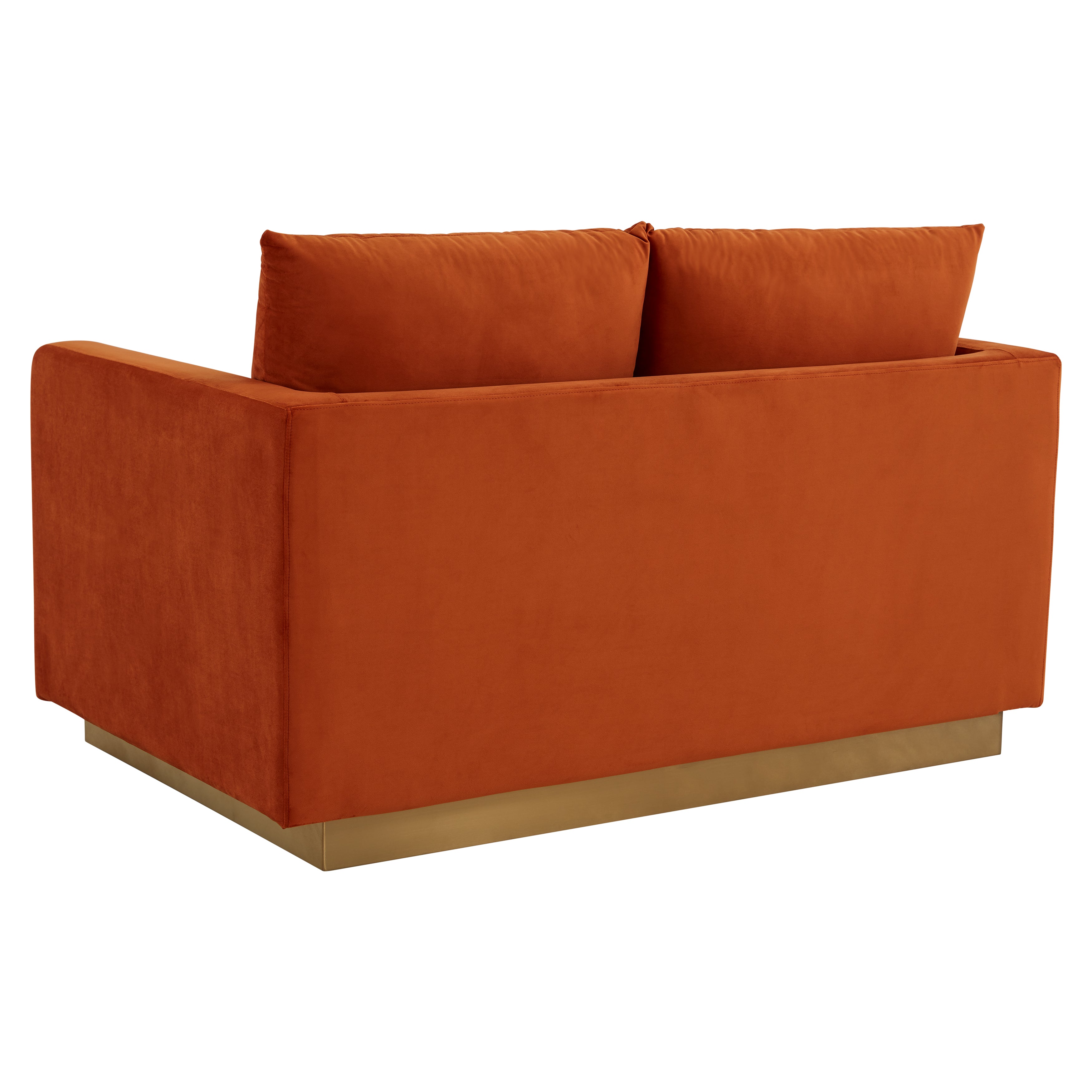 Elvira Mid-Century Velvet Loveseat - Gold Frame