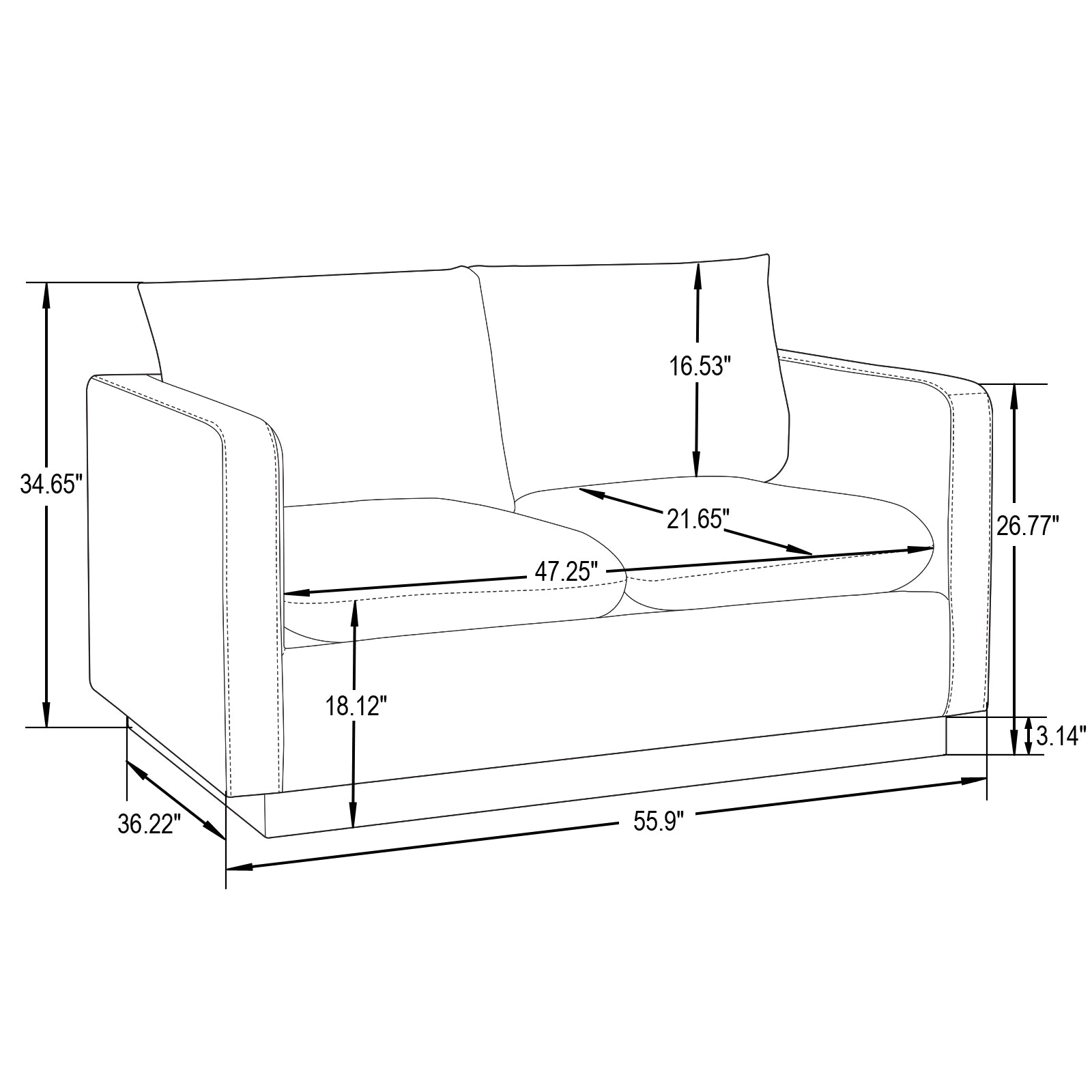 Elvira Mid-Century Velvet Loveseat - Gold Frame