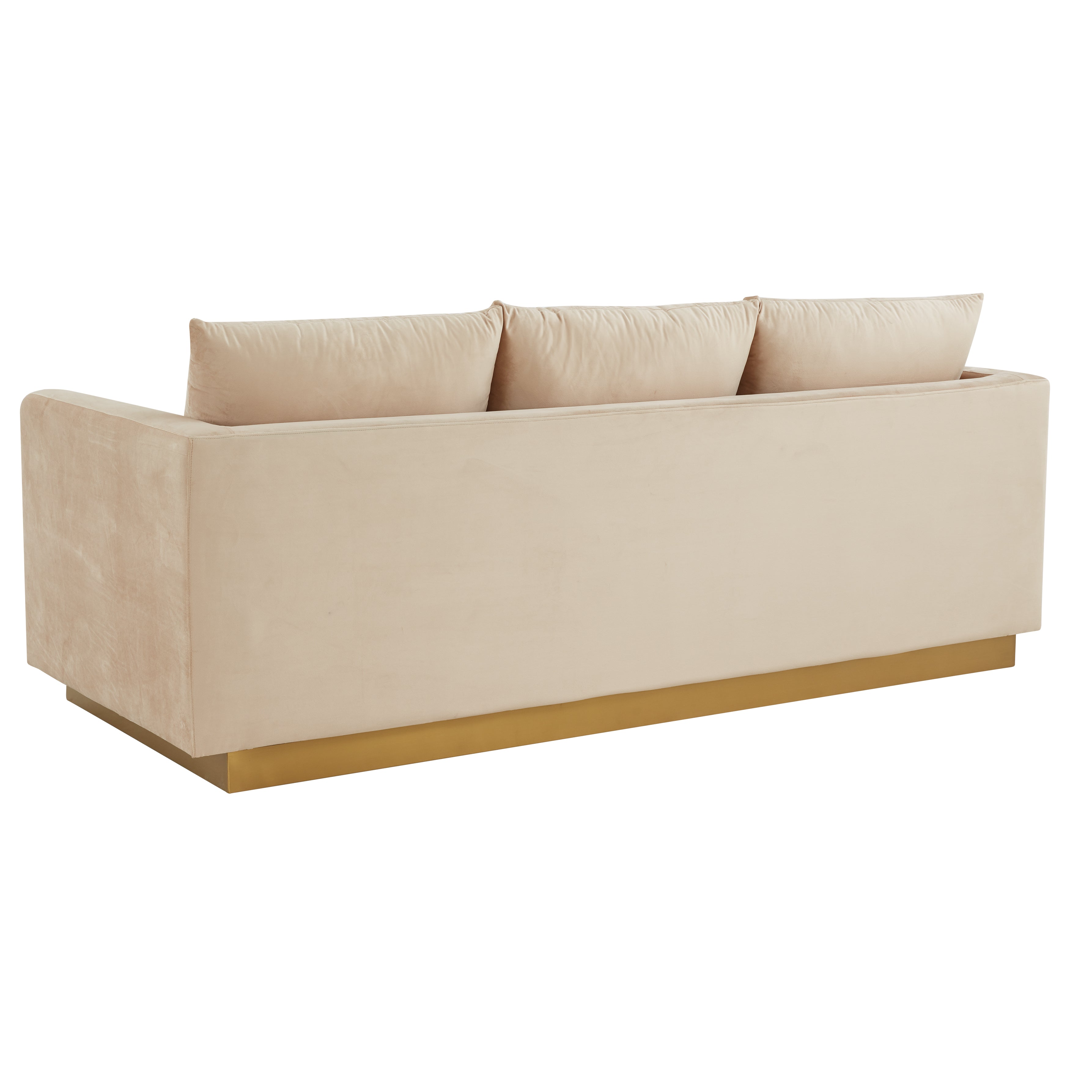 Elvira Mid-Century Velvet Sofa - Gold Frame