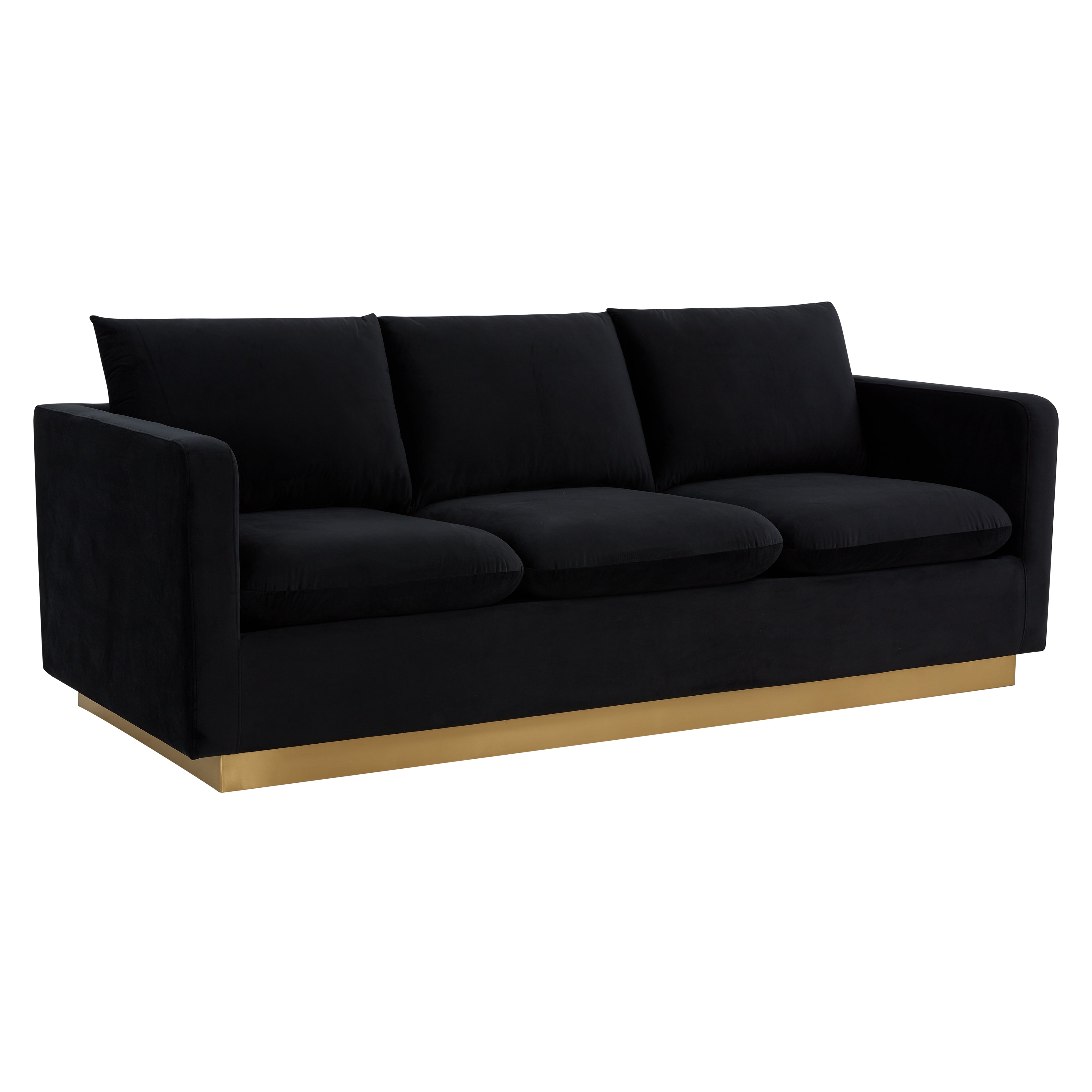 Elvira Mid-Century Velvet Sofa - Gold Frame