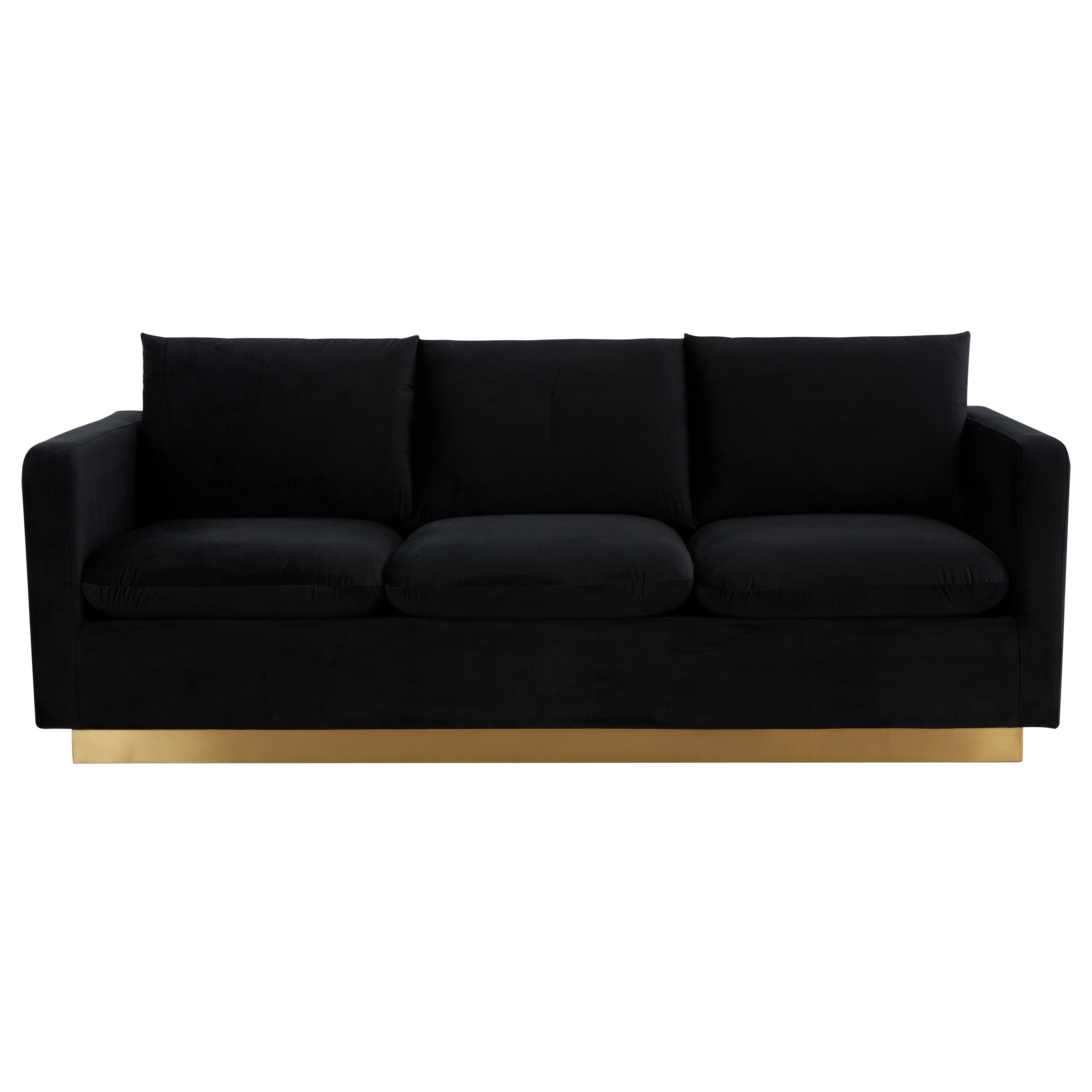 Elvira Mid-Century Velvet Sofa - Gold Frame