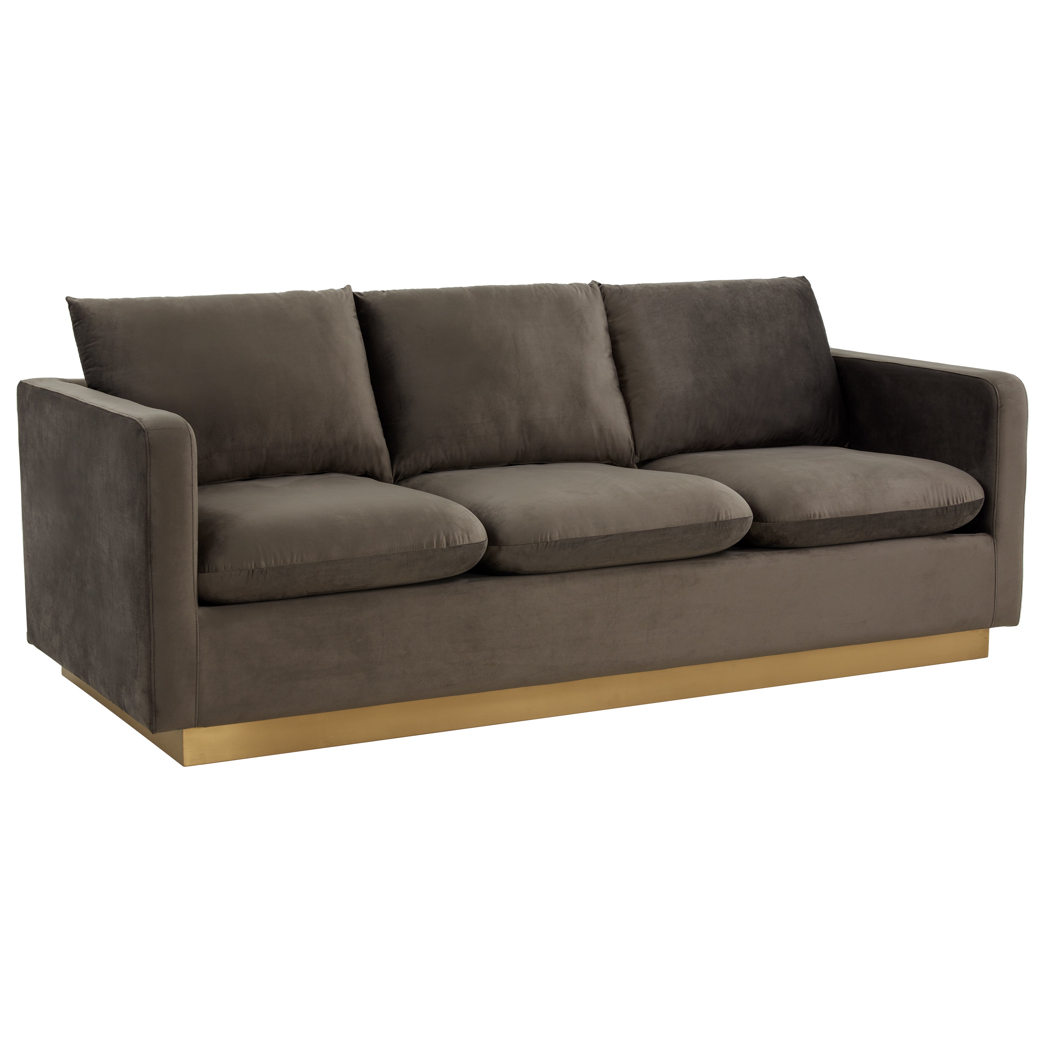 Elvira Mid-Century Velvet Sofa - Gold Frame