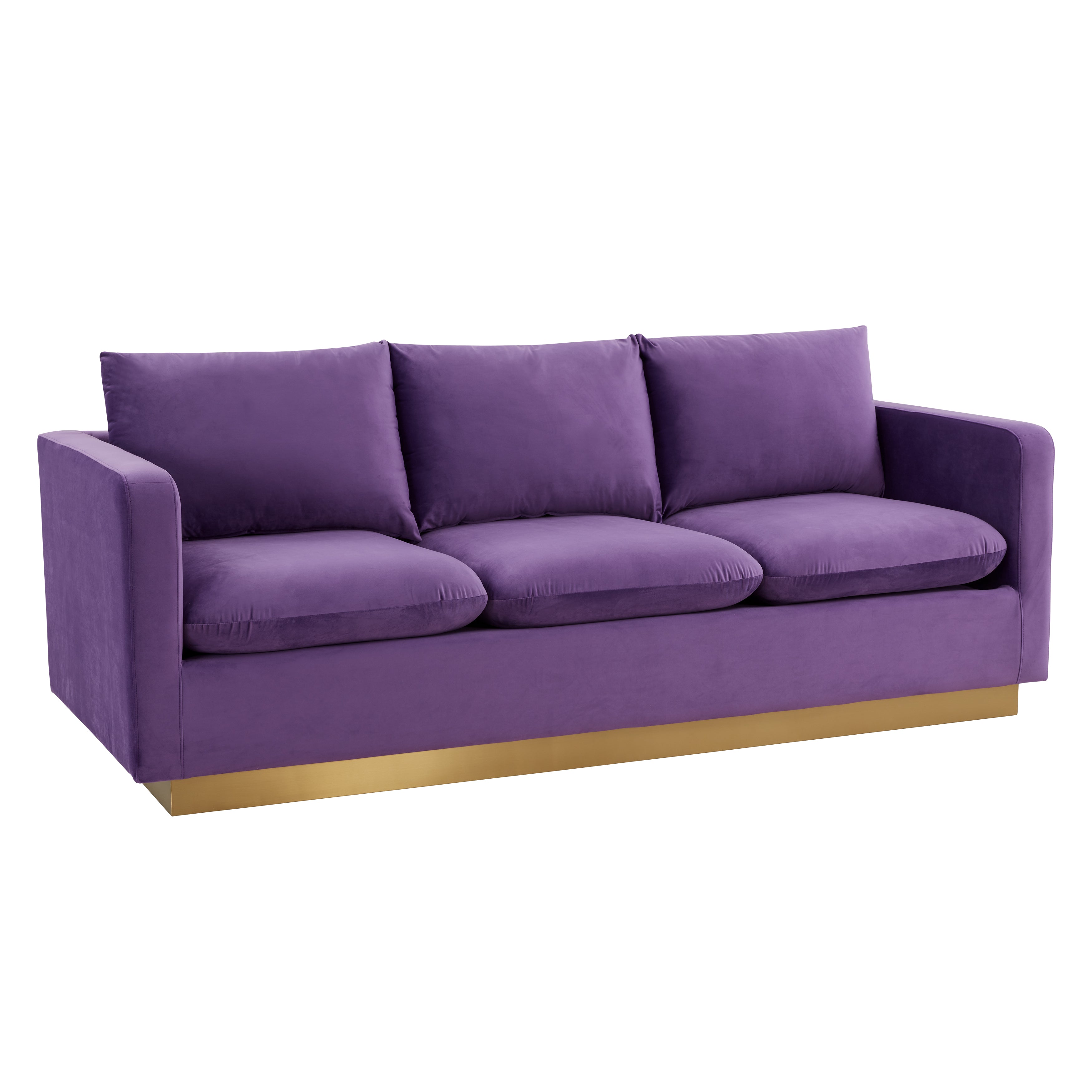 Elvira Mid-Century Velvet Sofa - Gold Frame