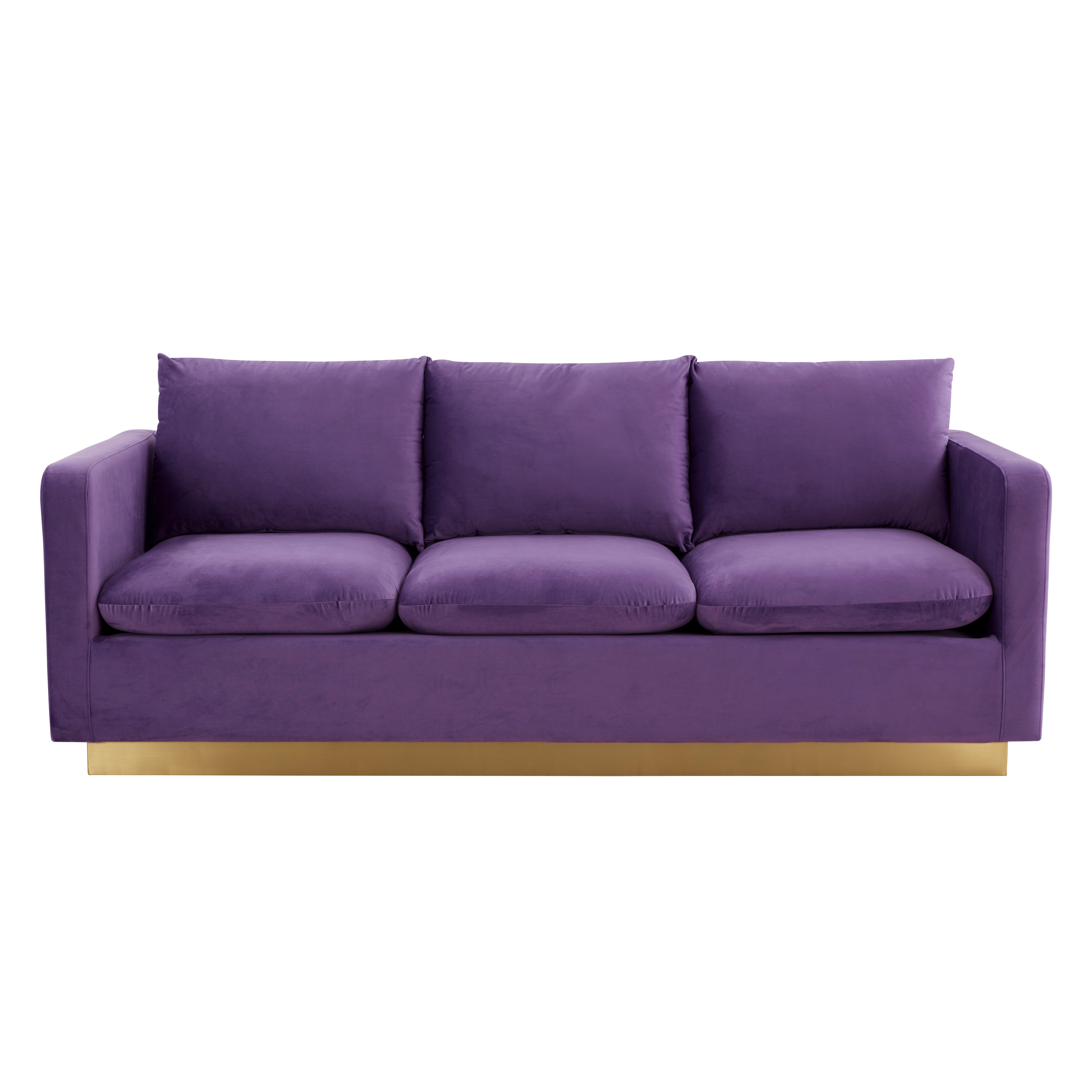 Elvira Mid-Century Velvet Sofa - Gold Frame