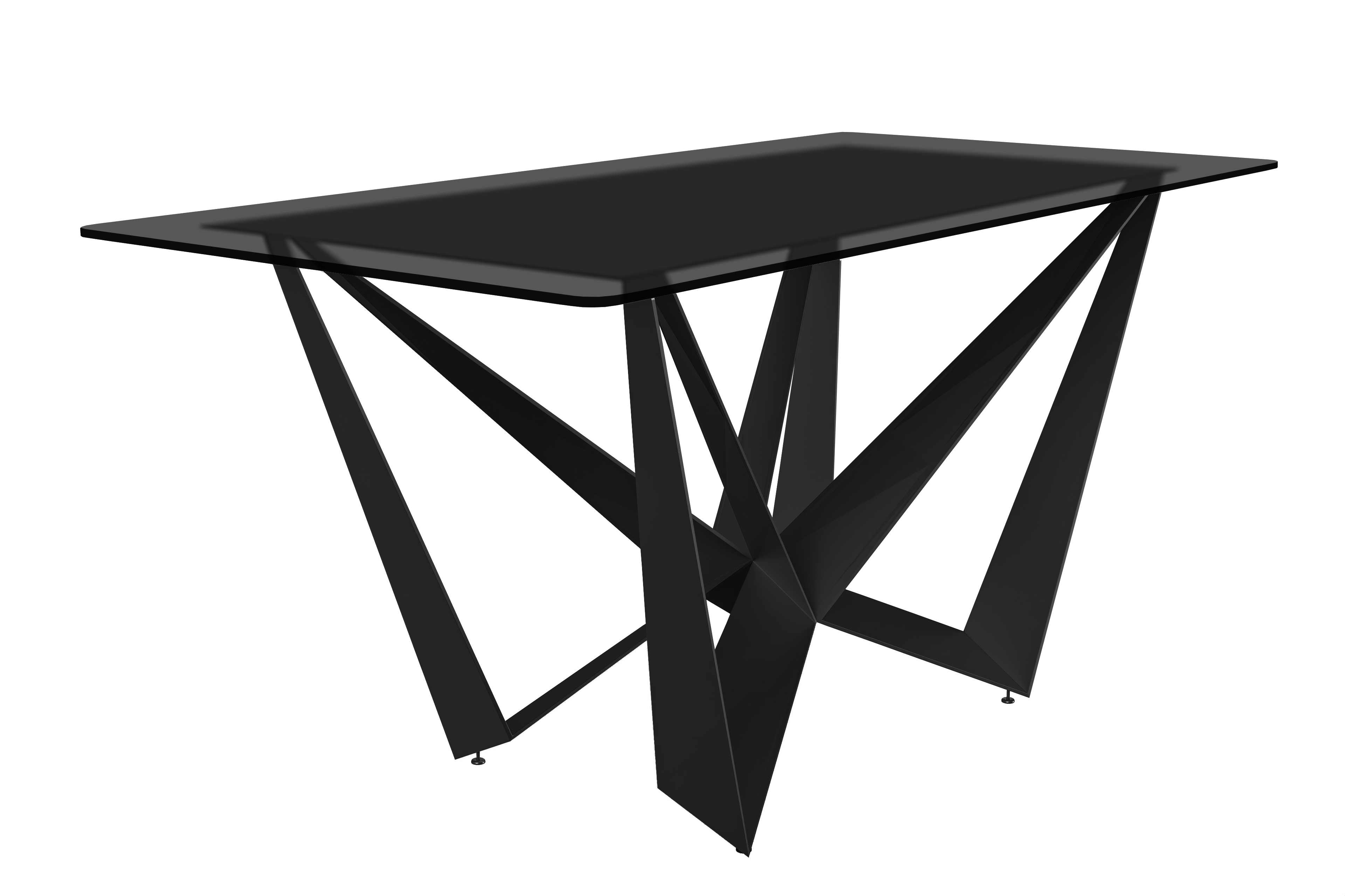 Nuvor Series Modern Dining Table Black Base, With 55 Black Glass Top