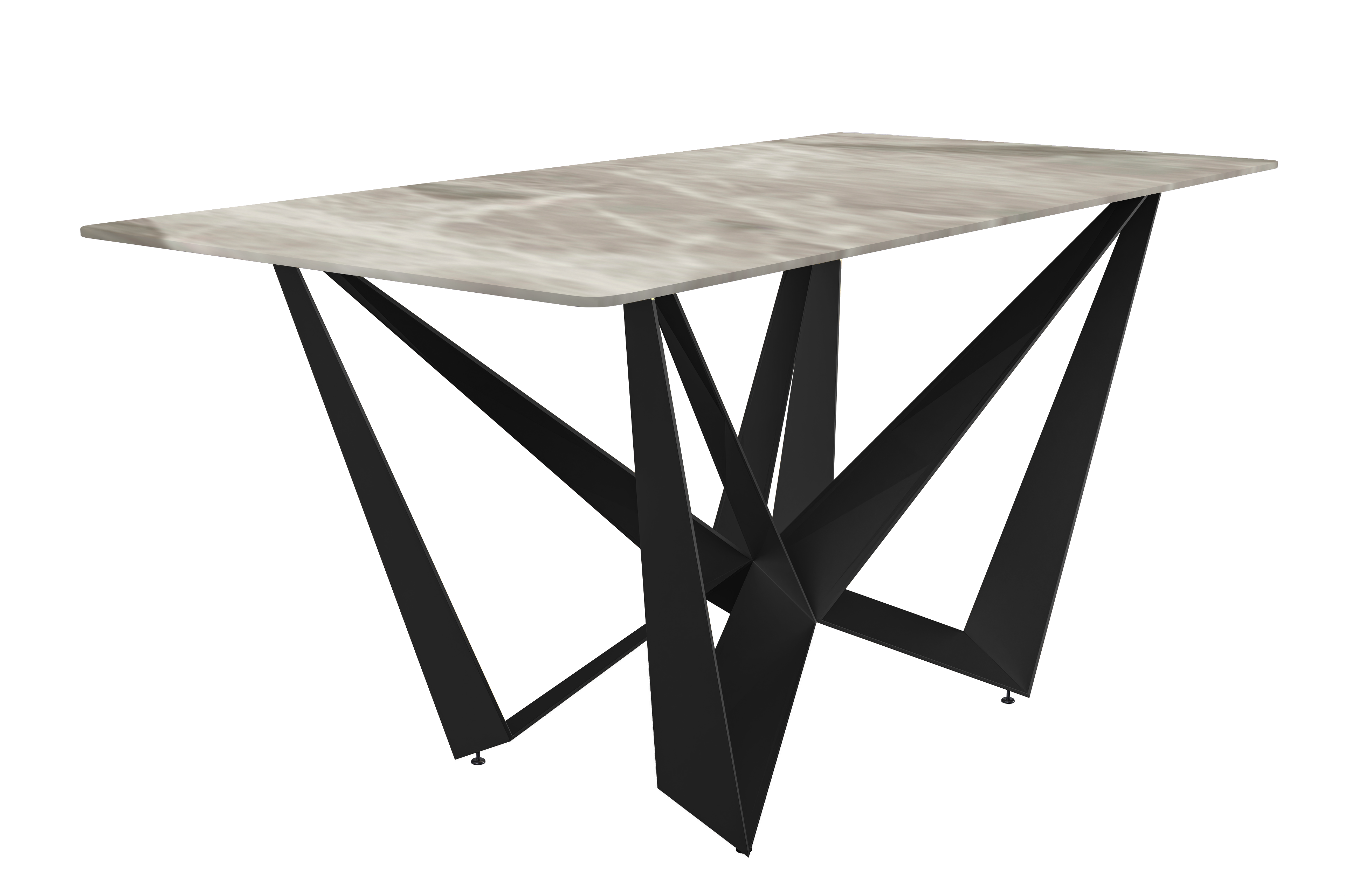 Nuvor Series Modern Dining Table Black Base, With 55 Black Glass Top