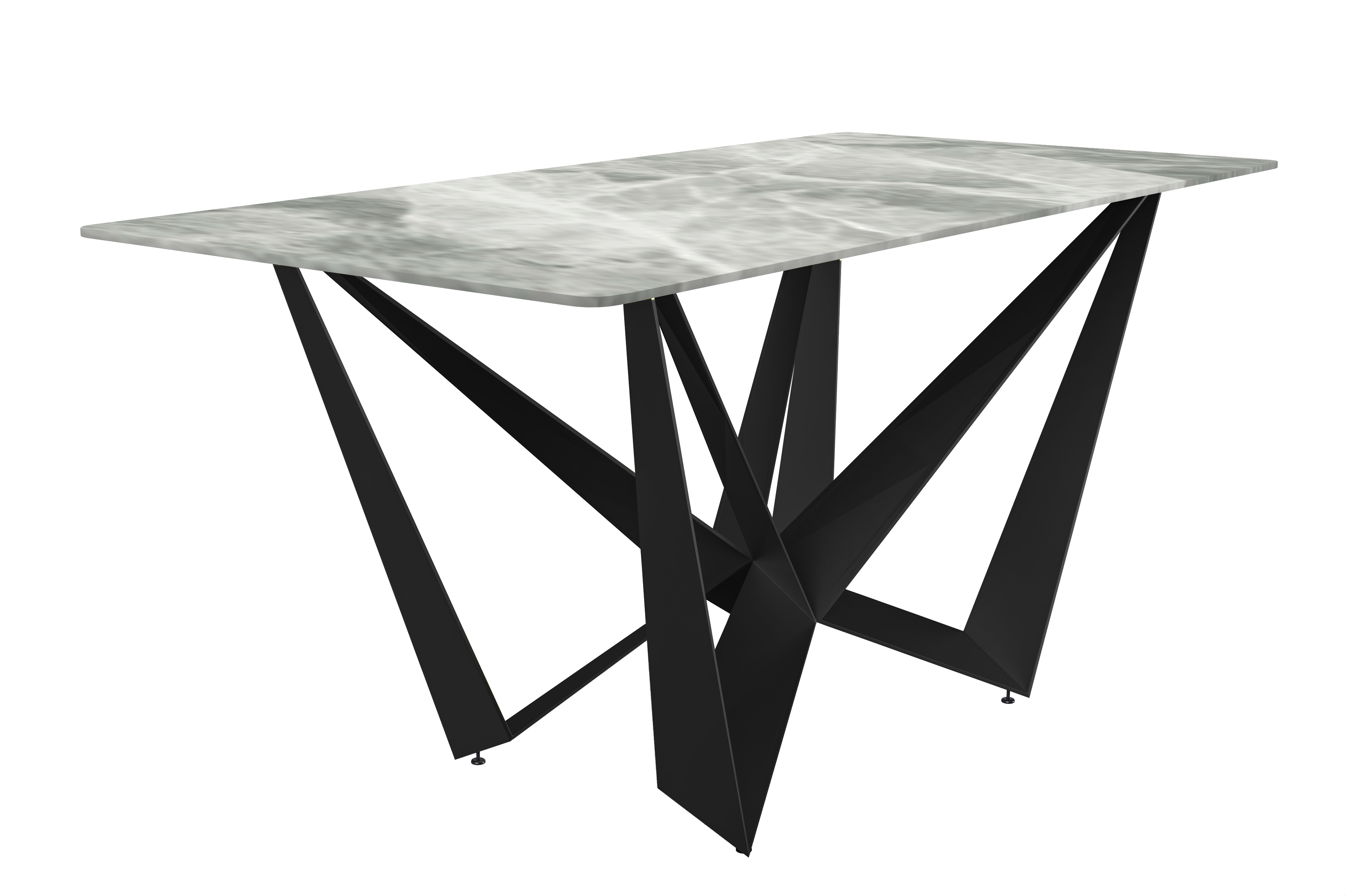 Nuvor Series Modern Dining Table Black Base, With 62 Light Grey Sintered Stone Top