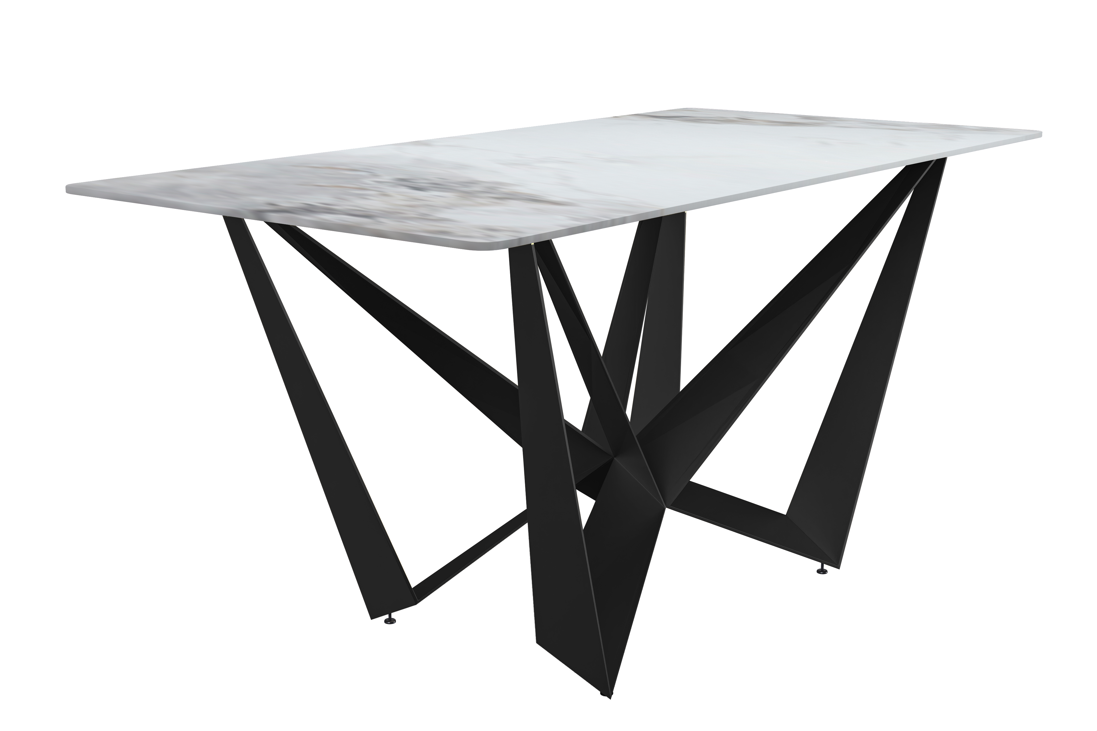 Nuvor Series Modern Dining Table Black Base, With 62 Medium Grey Sintered Stone Top