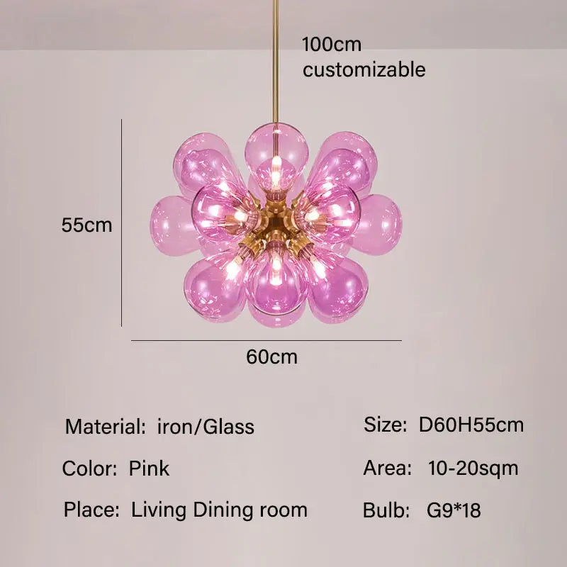 Nadine Pink Bubble Chandelier
