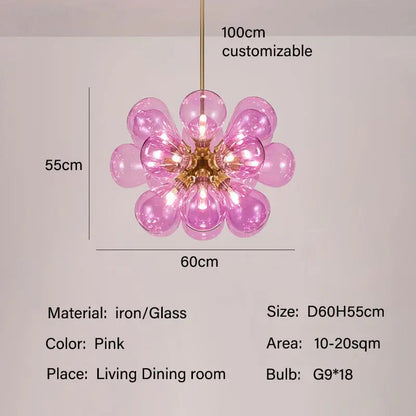 Nadine Pink Bubble Chandelier