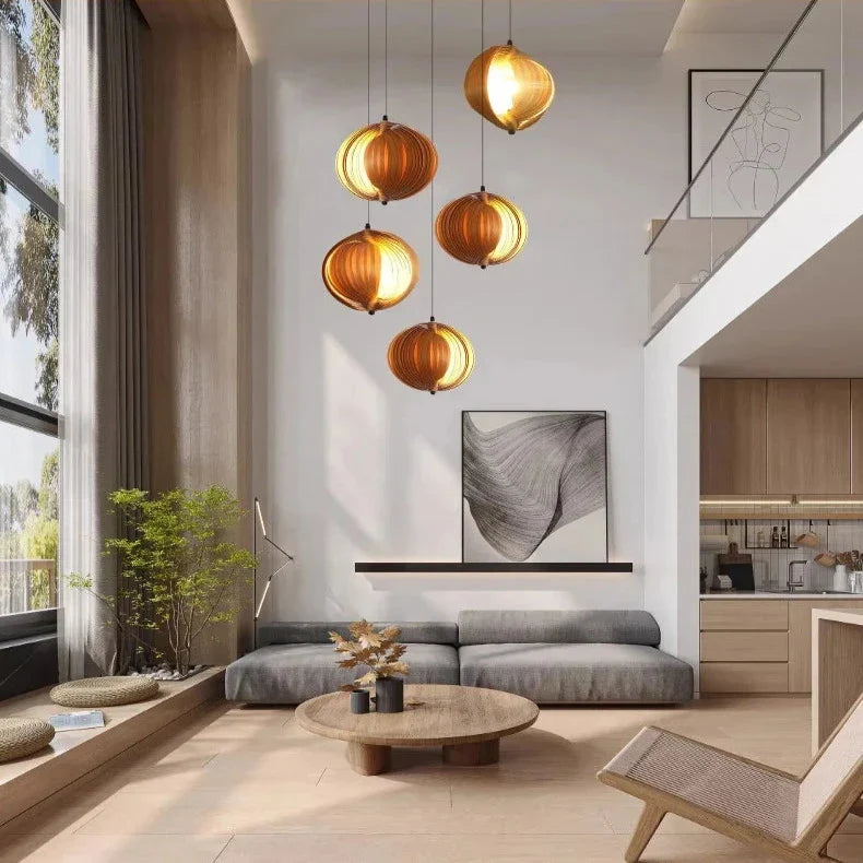 Classic Wood Staircase Chandelier