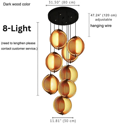 Classic Wood Staircase Chandelier