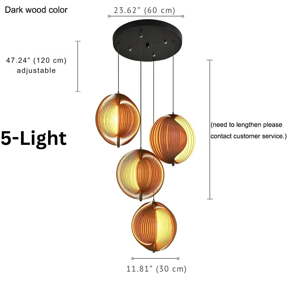 Nia Wood Staircase Chandelier