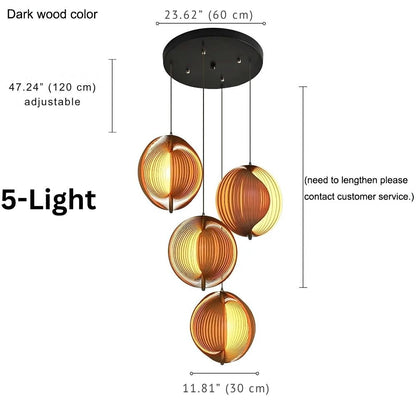 Nia Wood Staircase Chandelier