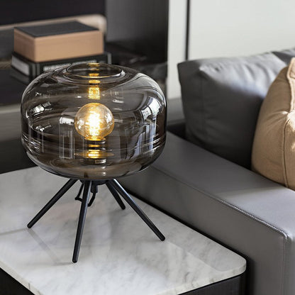 Modern Luxury Smoky Glass Bedside Table Lamp