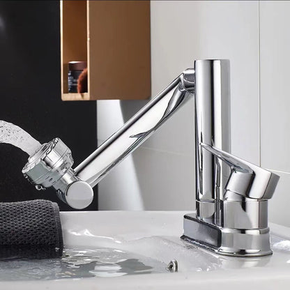Rotatable Double-Hole Bathroom Sink Faucet