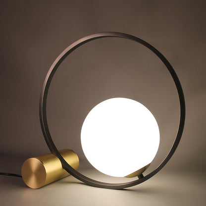 Minimalist Metal Ring Table Lamp Nordic Bedside Light