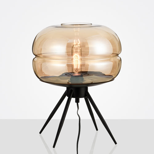 Modern Luxury Smoky Glass Bedside Table Lamp