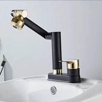 Rotatable Double-Hole Bathroom Sink Faucet