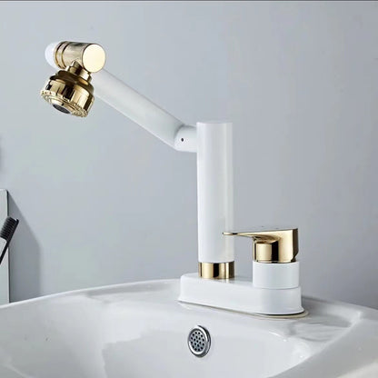 Rotatable Double-Hole Bathroom Sink Faucet