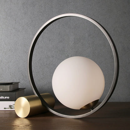 Minimalist Metal Ring Table Lamp Nordic Bedside Light