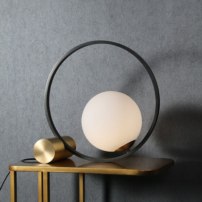 Minimalist Metal Ring Table Lamp Nordic Bedside Light
