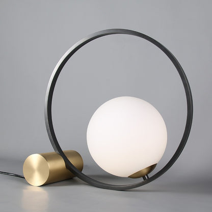 Minimalist Metal Ring Table Lamp Nordic Bedside Light