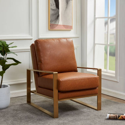 Emil Leather Accent Armchair