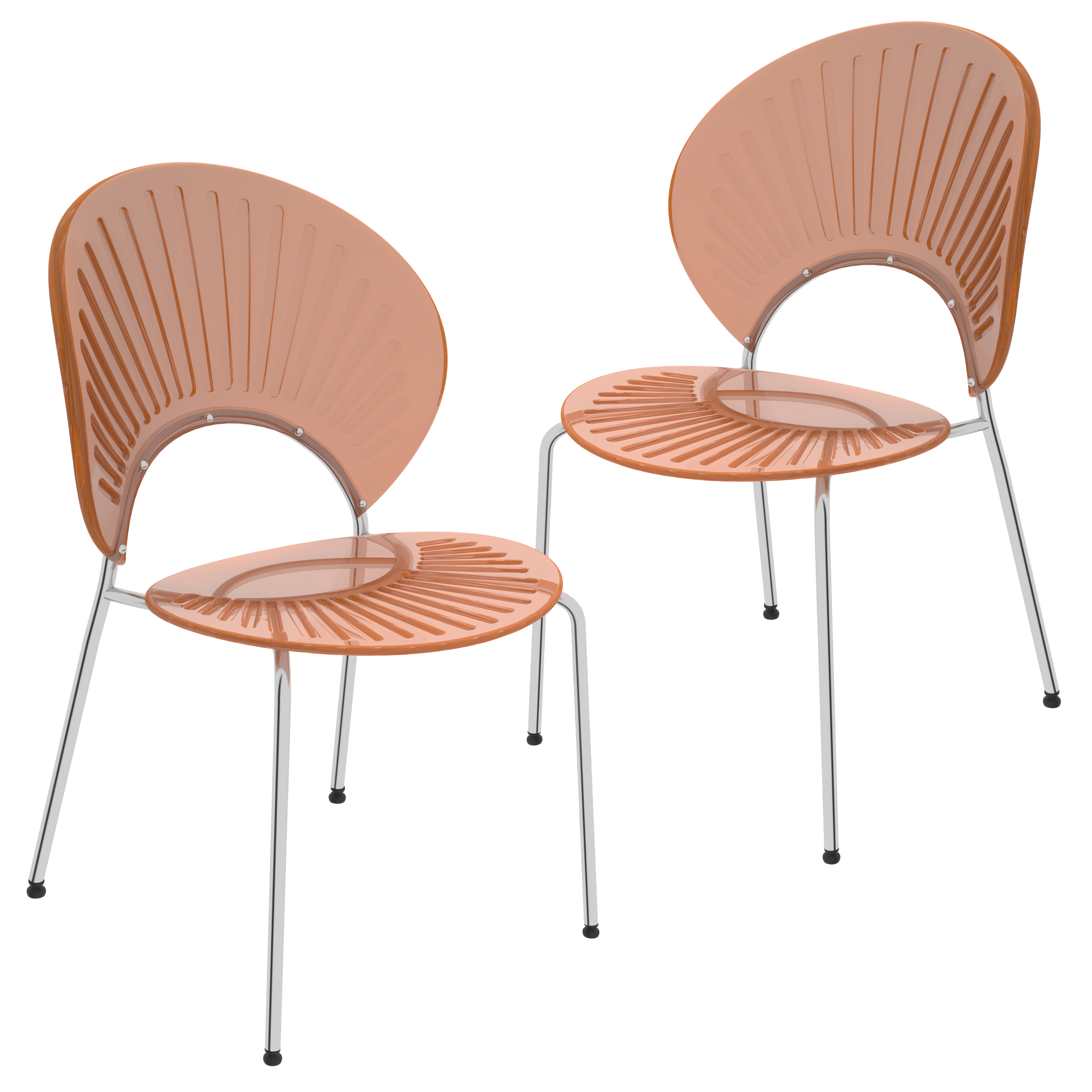 Opulent Series Modern Amber Dining Chair Set of 2