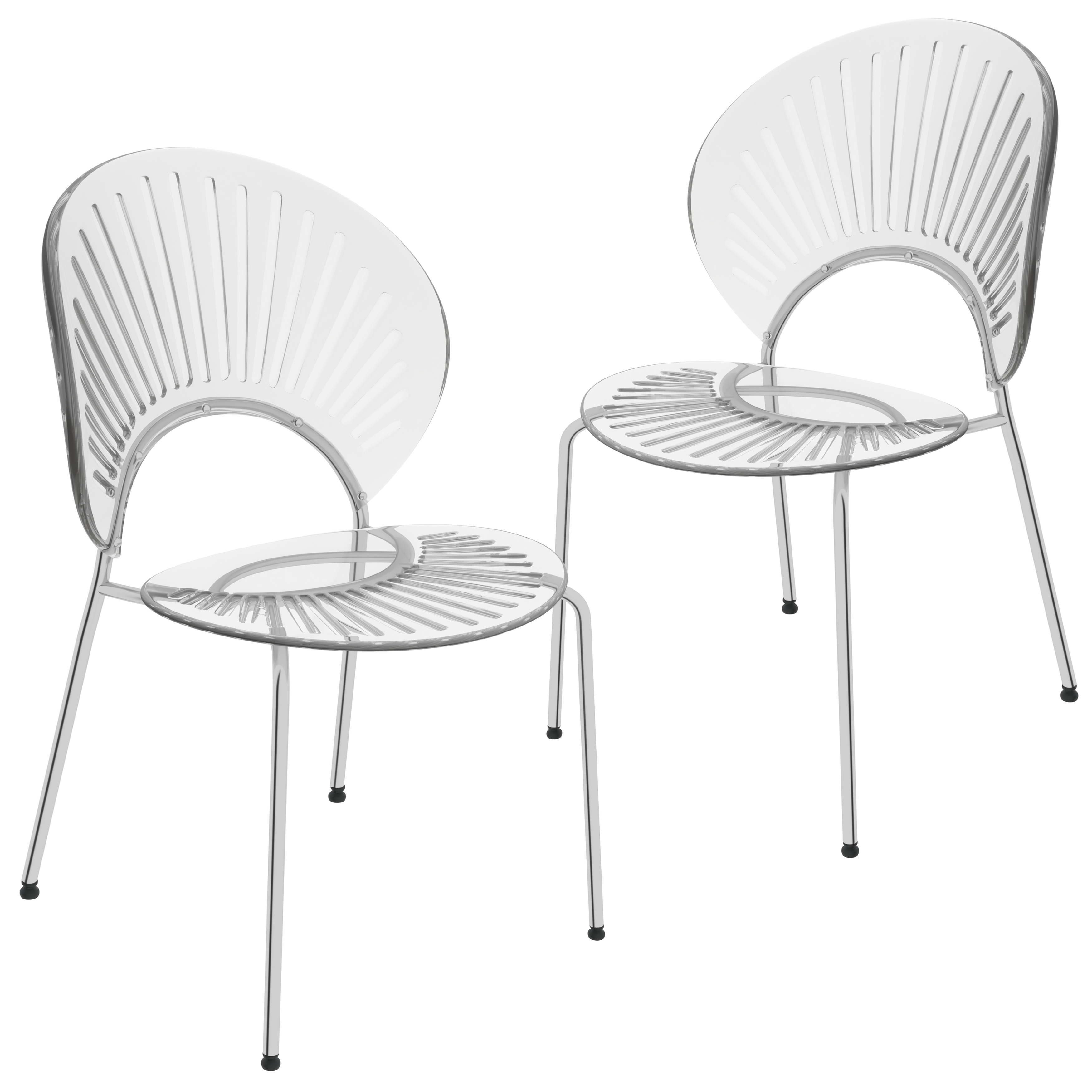 Opulent Series Modern Clear Dining Chair Set of 2