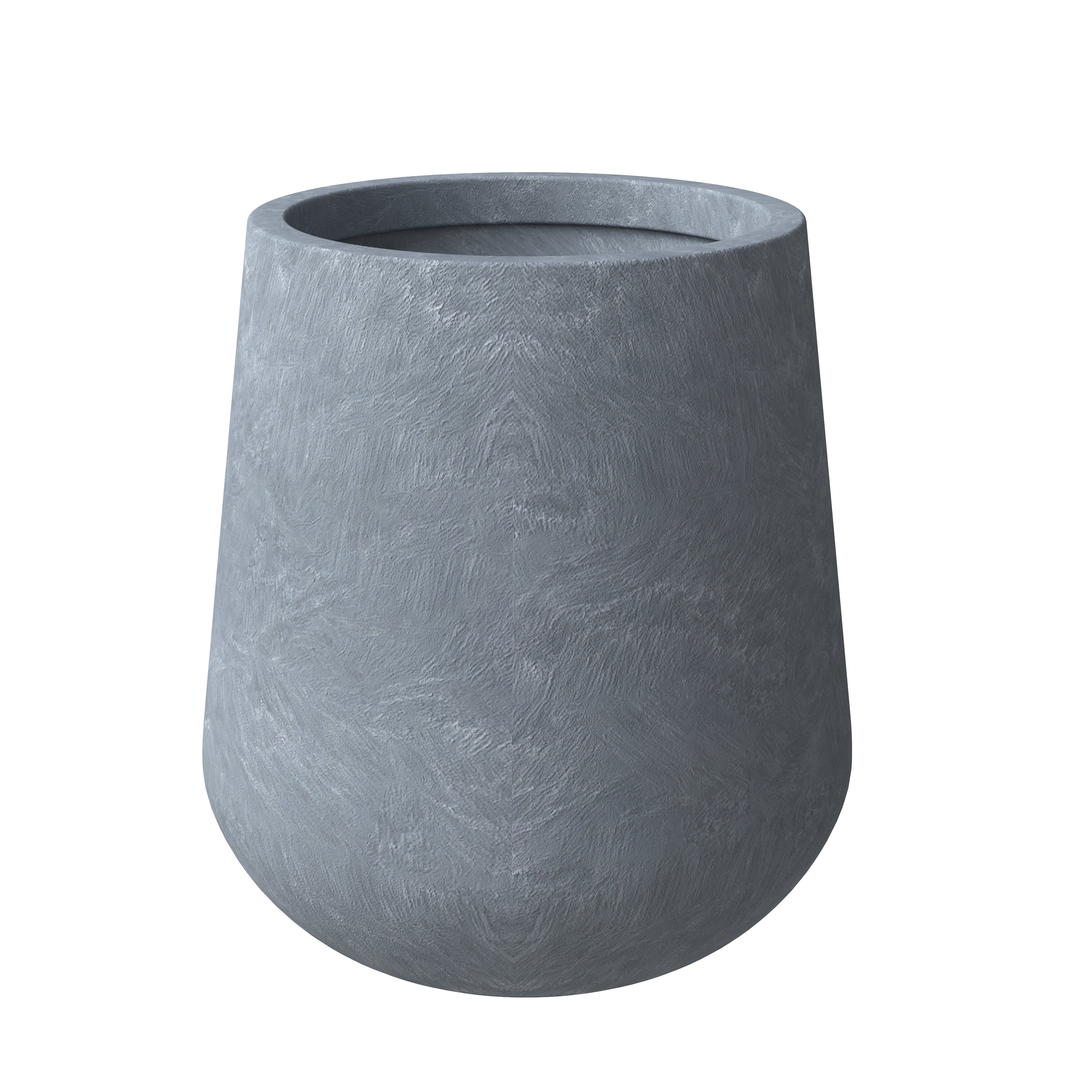 Orchid Seires Poly Stone Planter in Aged Concrete 11.8 Dia 12 High