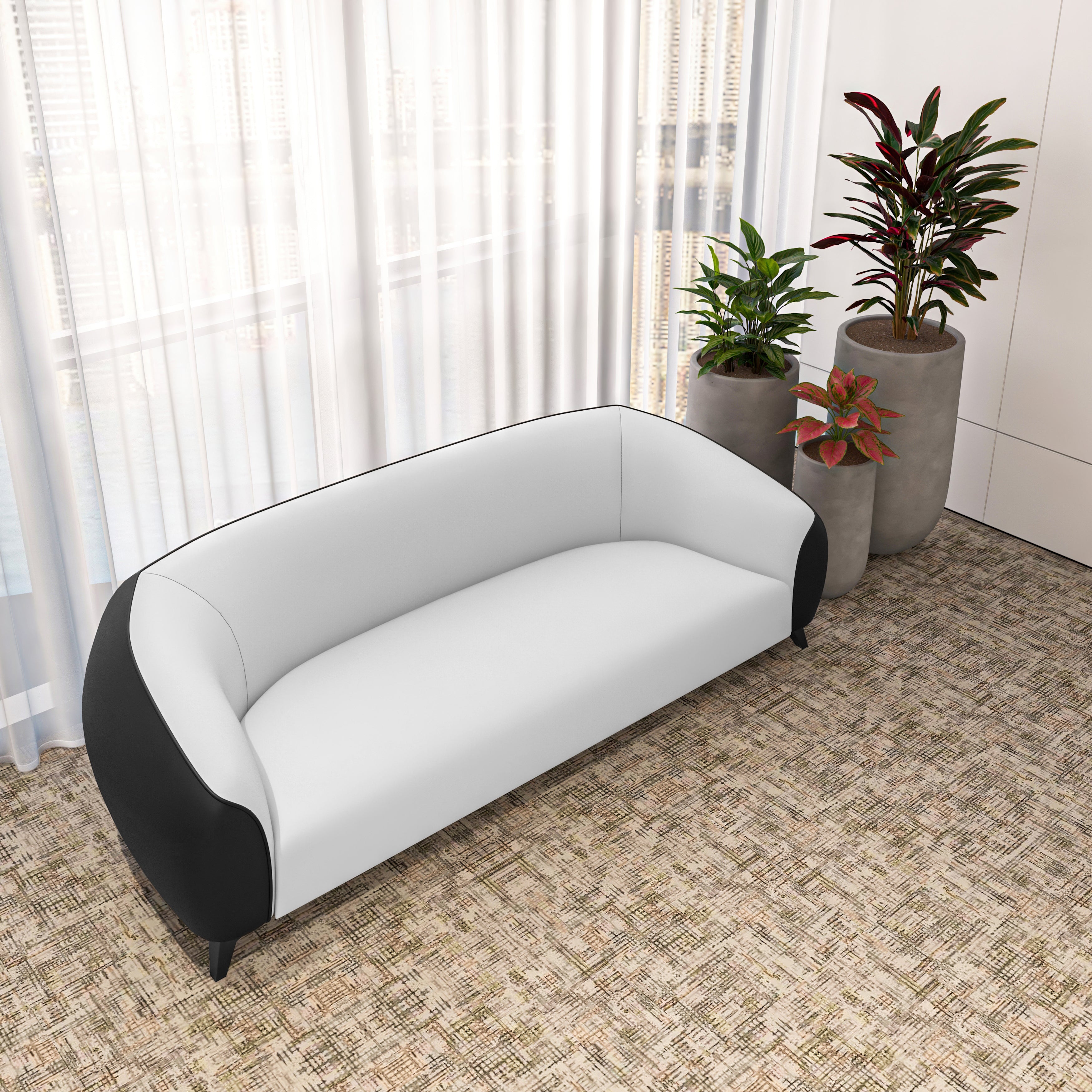 Opula Collection Three Seater Sofa In Black and White