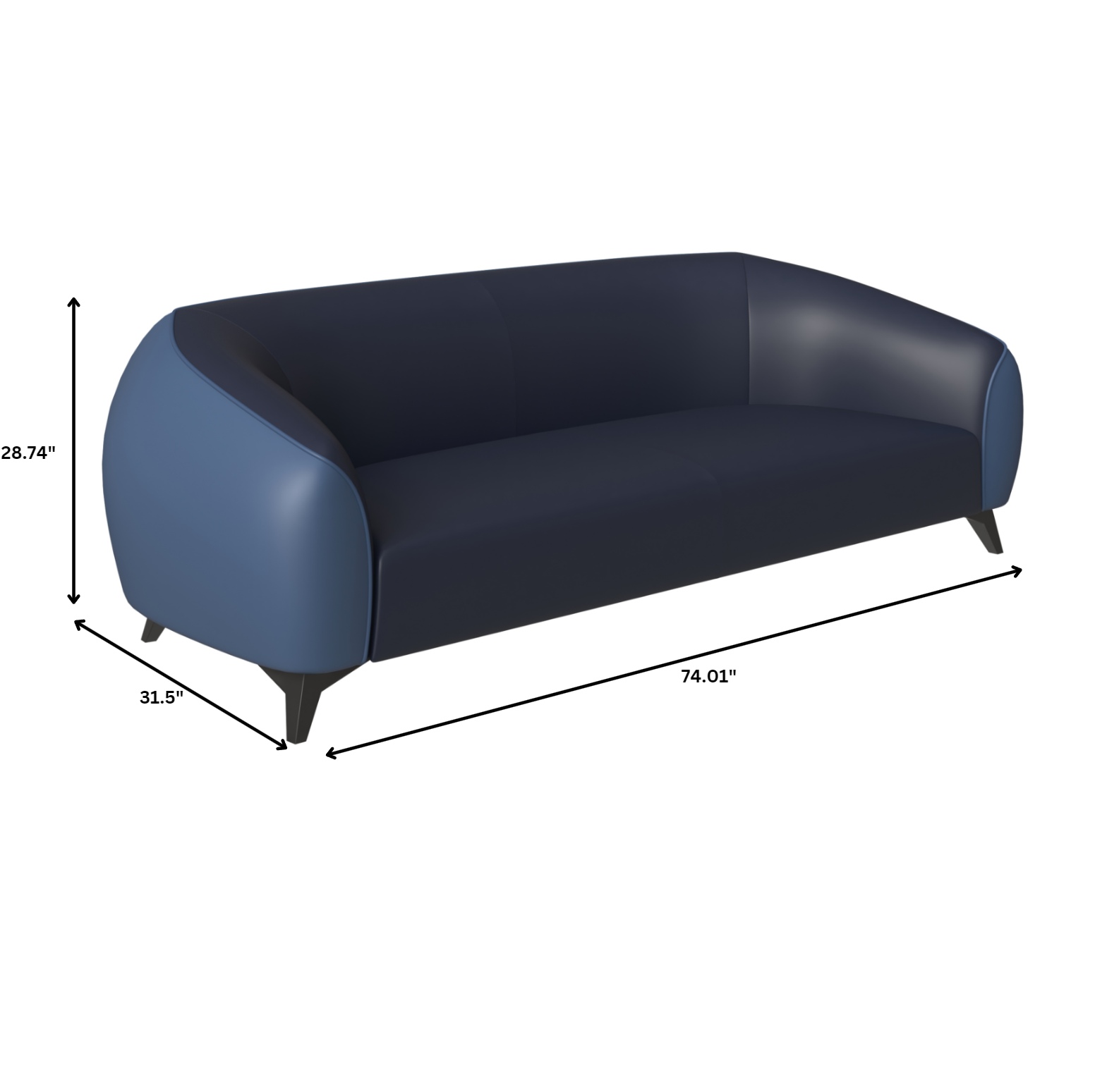 Opula Collection Three Seater Sofa In Blue