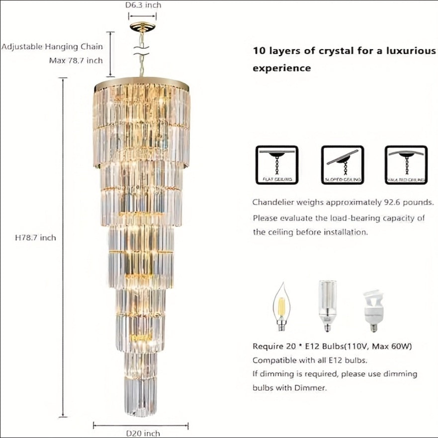 Modern Crystal Staircase Chandelier