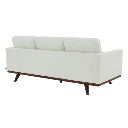 Edvin Leather Sofa - Birch Wood Base