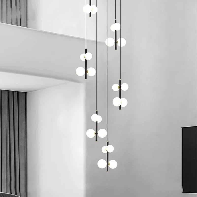 Opal Globe Staircase Pendant Light